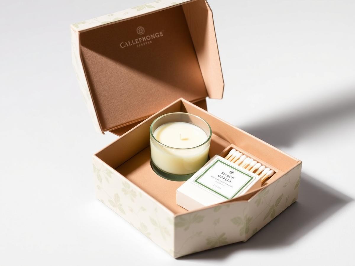 Custom printed candle gift set boxes packaging