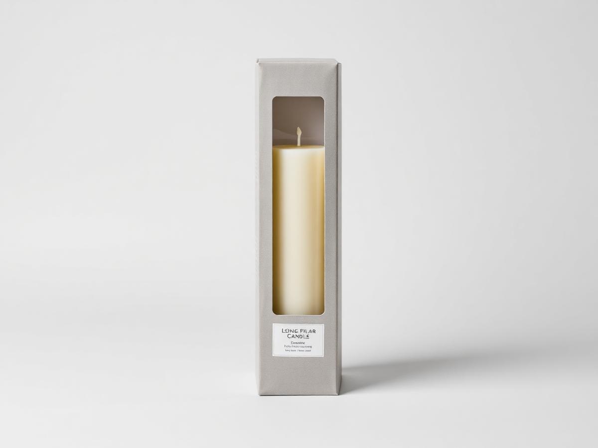 Custom printed window pillar candle boxes packaging