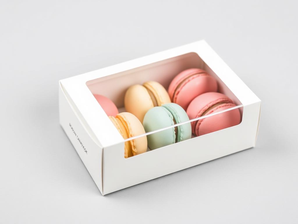 Custom printed clear window macaron boxes packaging