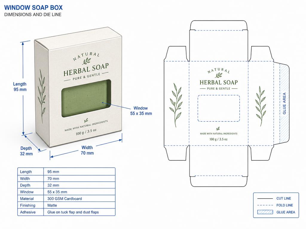 Die Cut Shape Window Soap Boxes — Custom Branding and Print That Stays Consistent
