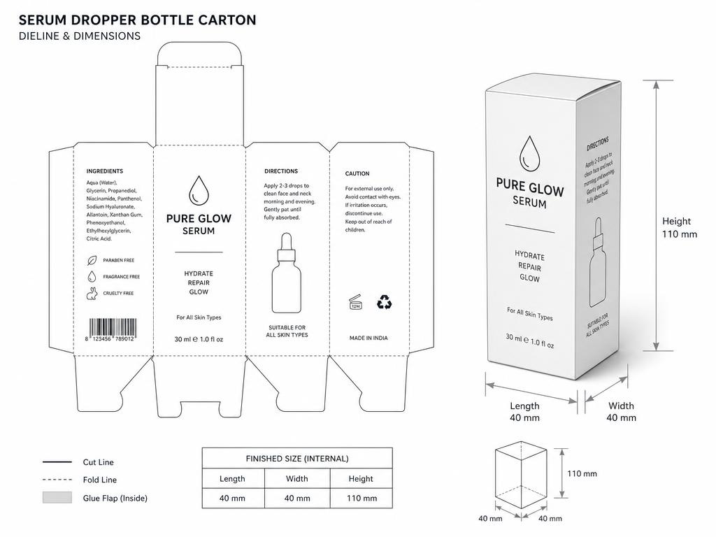 Dropper Bottle Boxes with Insert — Custom Branding and Print That Stays Consistent