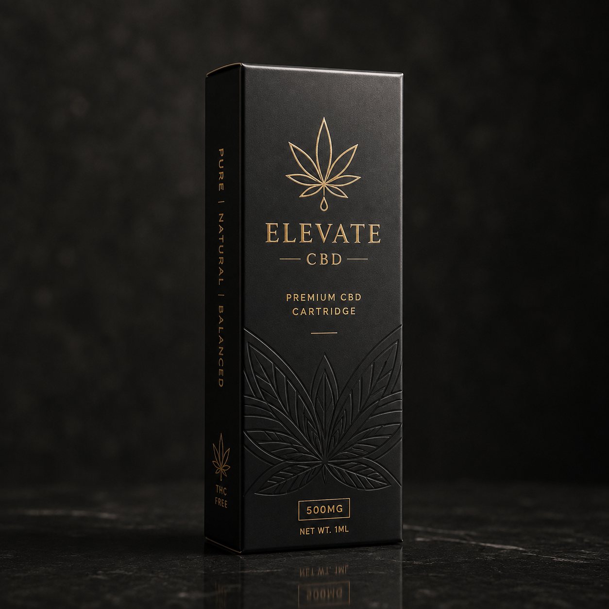 Custom printed custom cbd cartridge packaging box design with 3d dimensions & die line layout packaging