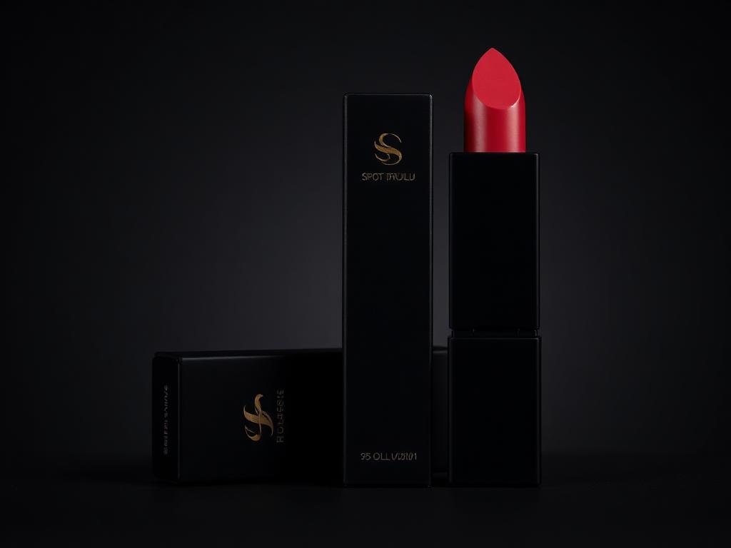 Custom printed luxury matte black lipstick boxes packaging