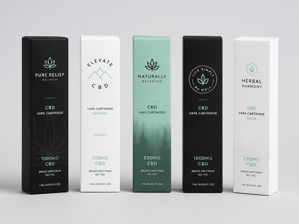 Custom printed custom cbd vape cartridge tuck end boxes packaging