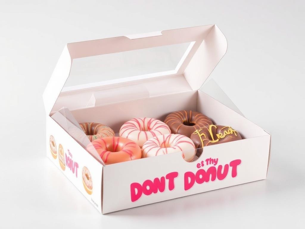 Custom printed donut boxes with window packaging