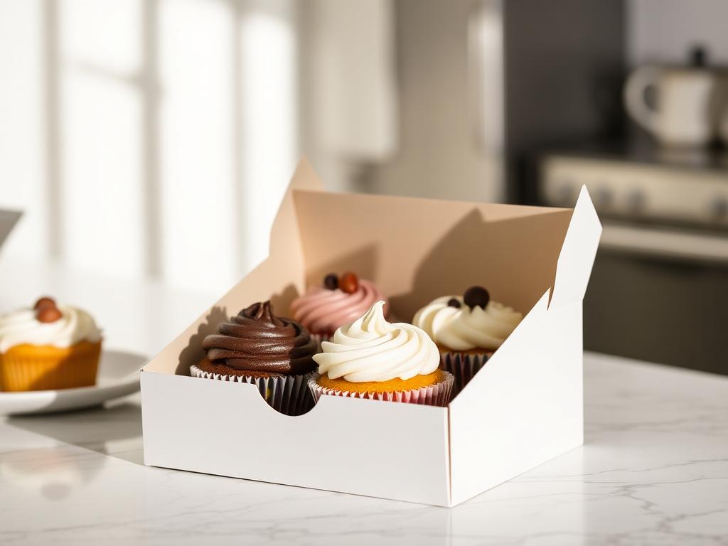 Custom printed 6 cupcake boxes packaging