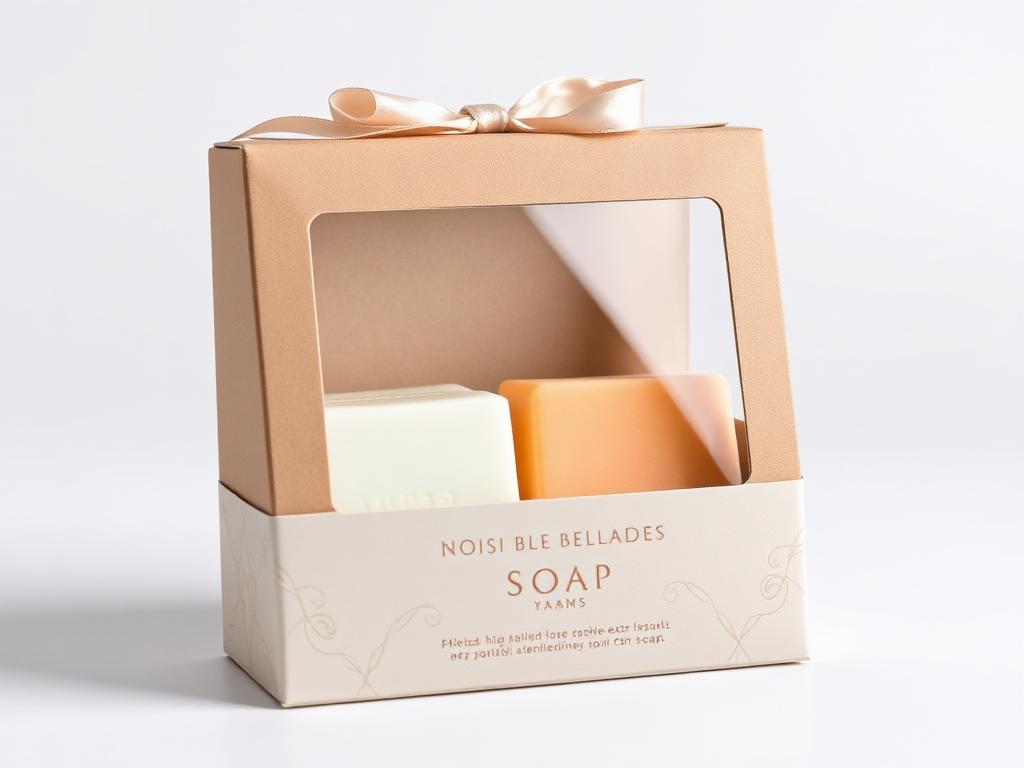Custom printed window soap gift boxes packaging