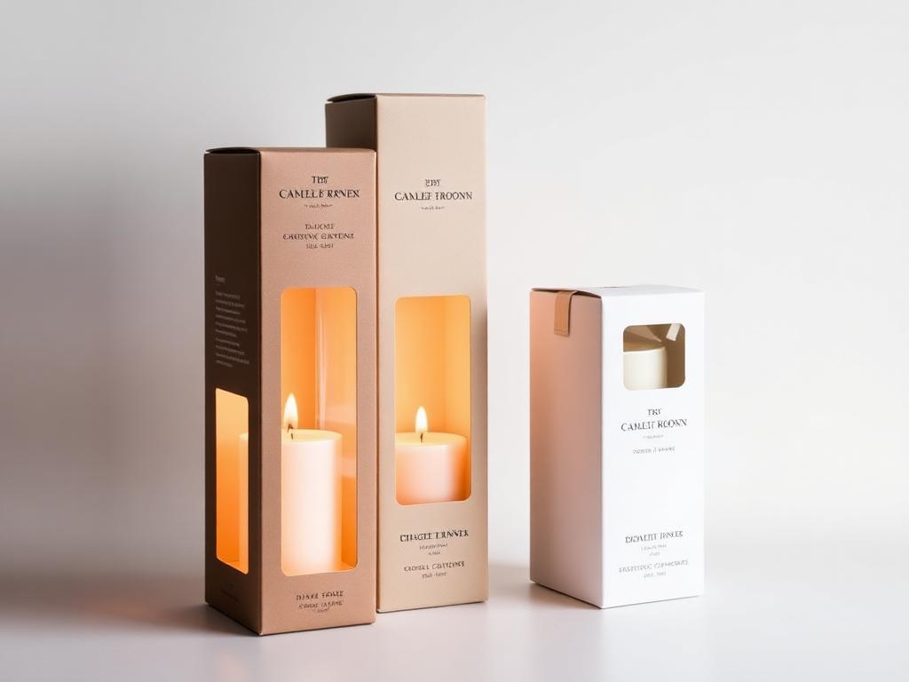 Custom printed window candle boxes packaging