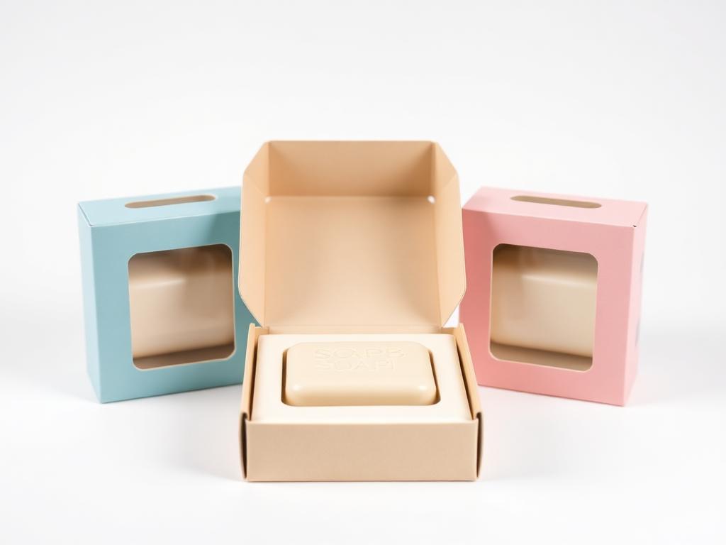 Custom printed window soap boxes packaging