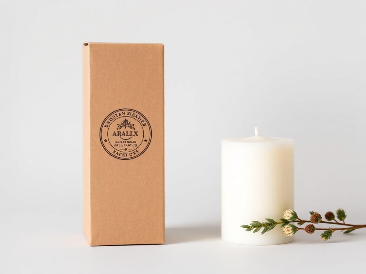 Custom printed kraft pillar candle boxes packaging