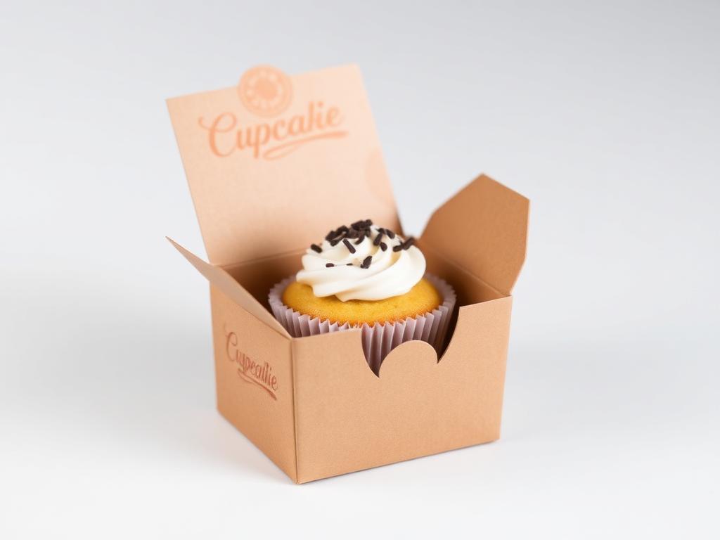 Custom printed single cupcake boxes packaging