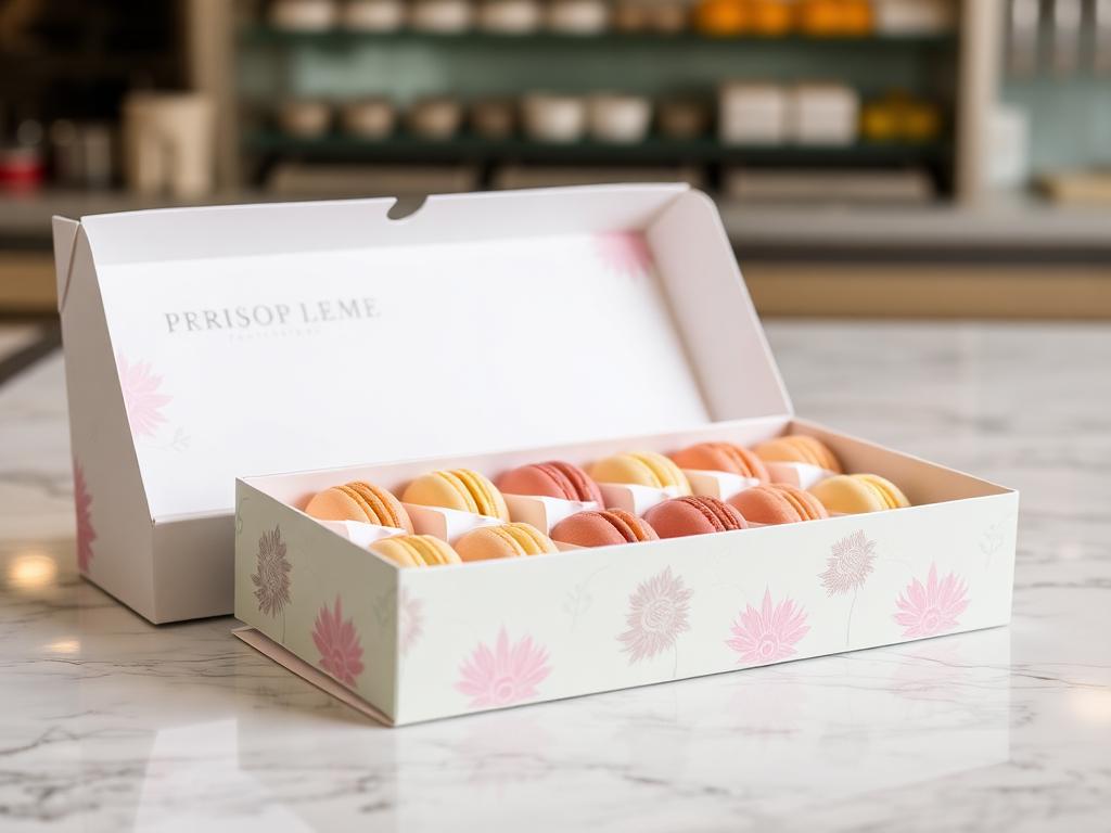 Custom printed 12 macaron boxes packaging