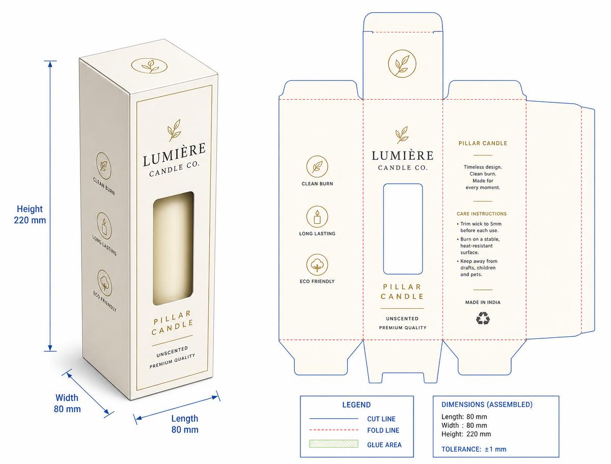 Pillar Candle Sleeve Boxes — Custom Branding and Print That Stays Consistent