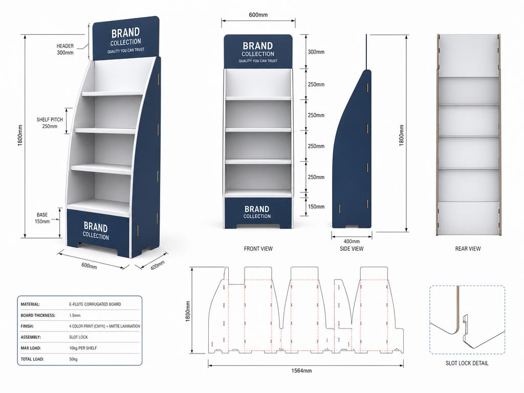 End Cap Display Boxes — Custom Branding and Print That Stays Consistent