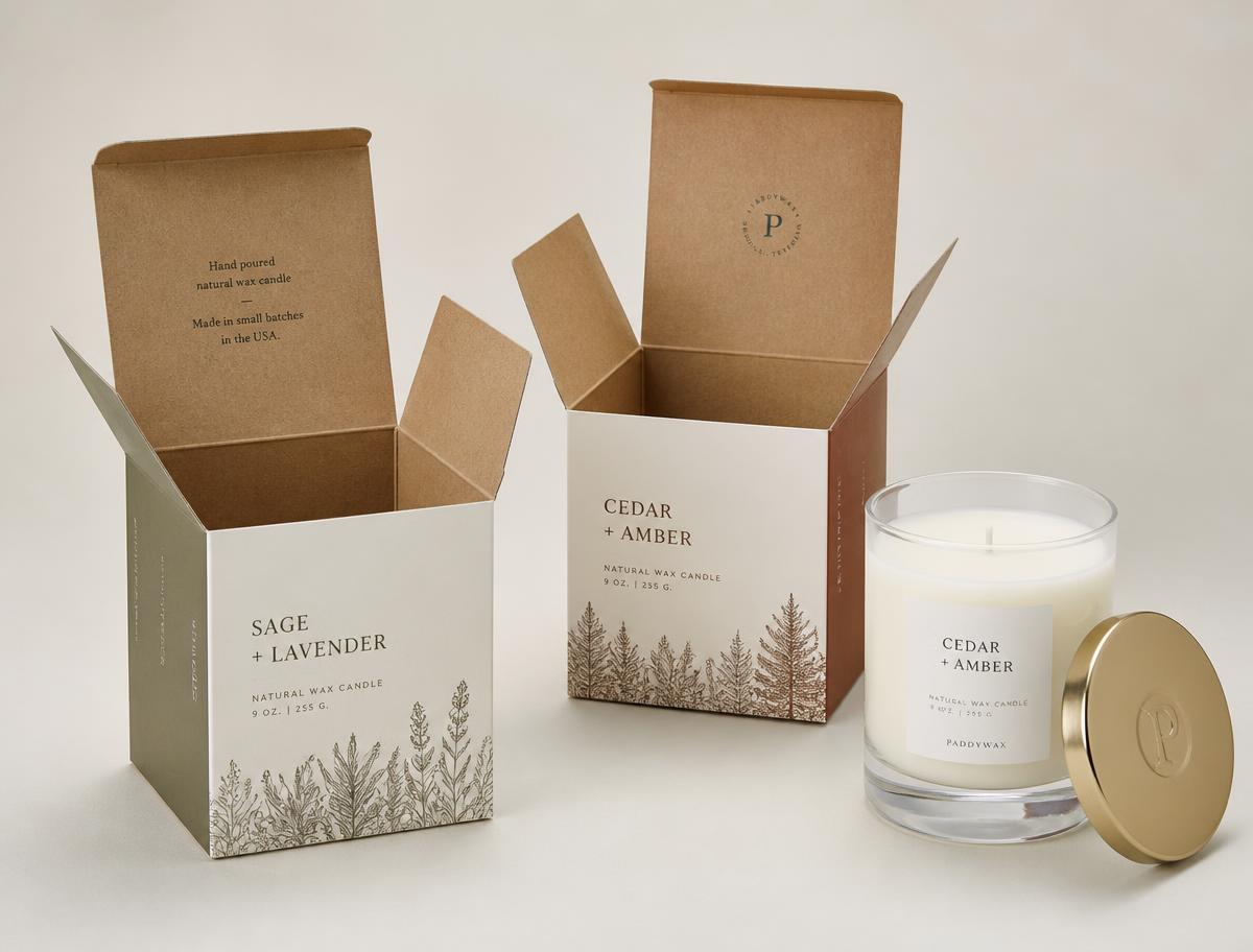Custom printed jar candle packaging built for retail shelves category