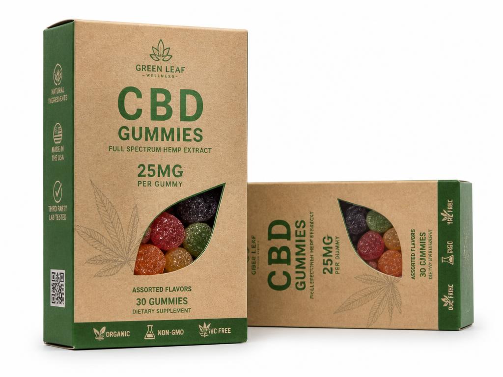 Custom printed cbd gummies boxes with clear window packaging