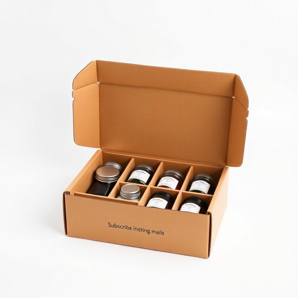 Custom printed subscription mailer boxes with inserts packaging