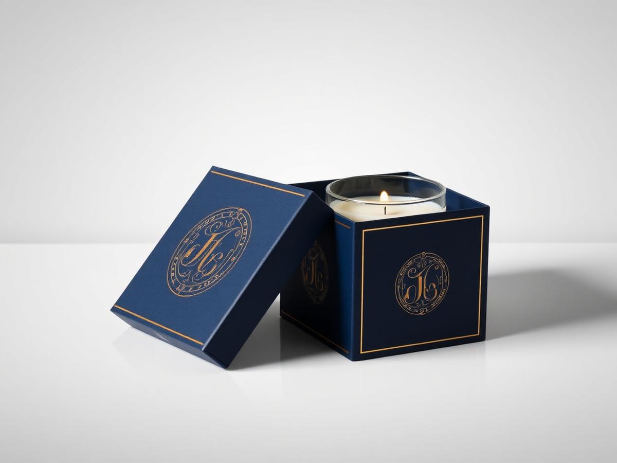 Custom printed magnetic closure candle boxes packaging