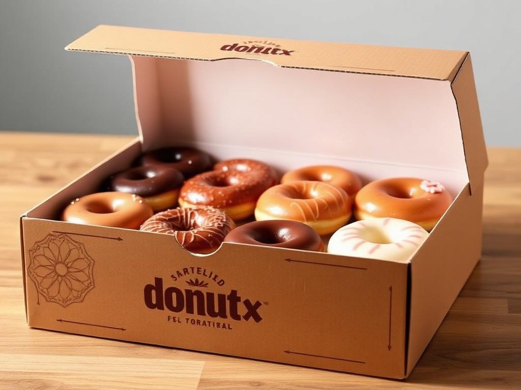 Custom printed dozen donut boxes packaging